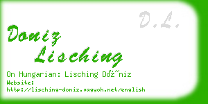 doniz lisching business card